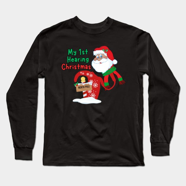 Cochlear Implant Christmas Long Sleeve T-Shirt by DDCreates